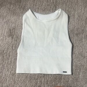 Hollister White Ribbed Tank Top